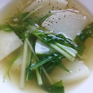 カブと水菜のスープ(^^)